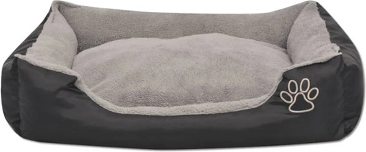 VidaXL Hondenbed Met Gewatteerd Kussen Maat S Zwart - Afbeelding 4