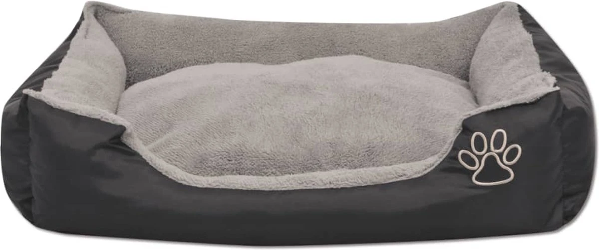 VidaXL Hondenbed Met Gewatteerd Kussen Maat S Zwart - Afbeelding 3