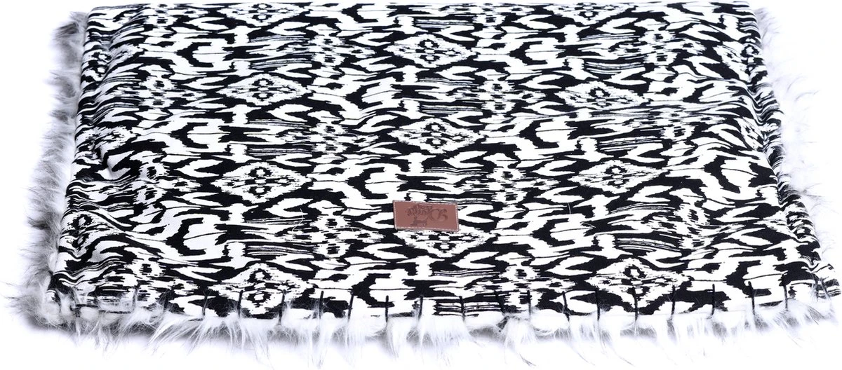 Dogs&Co Honden Slaapzak Ethnic 70x50cm Zwart/wit - Hondenslaapzak - Kattenslaapzak - Geschikt Voor Honden Of Katten T/m 10KG - Afbeelding 5