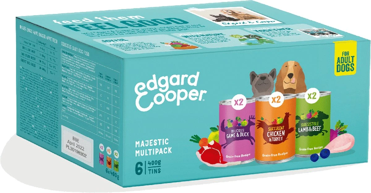 Edgard & Cooper Hondenvoer Multipack Kip - Wild - Lam 6 X 400 Gr - Afbeelding 11
