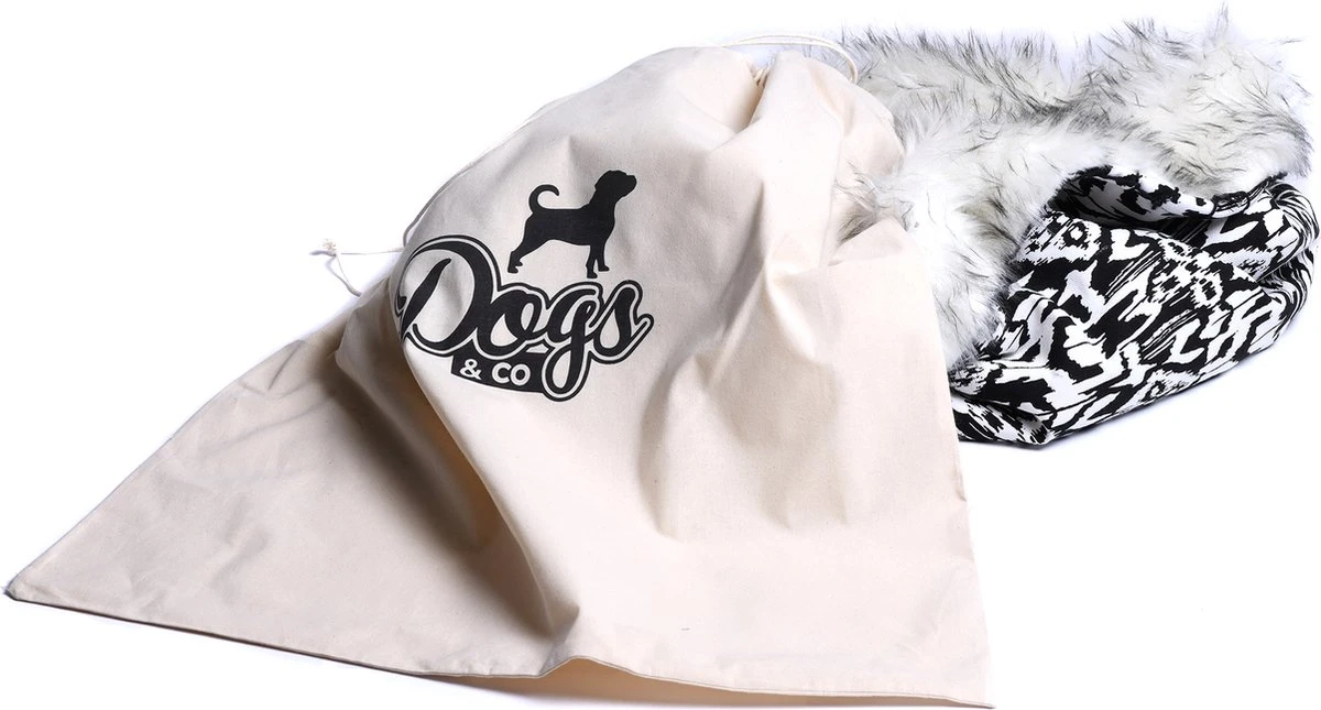 Dogs&Co Honden Slaapzak Ethnic 70x50cm Zwart/wit - Hondenslaapzak - Kattenslaapzak - Geschikt Voor Honden Of Katten T/m 10KG - Afbeelding 6