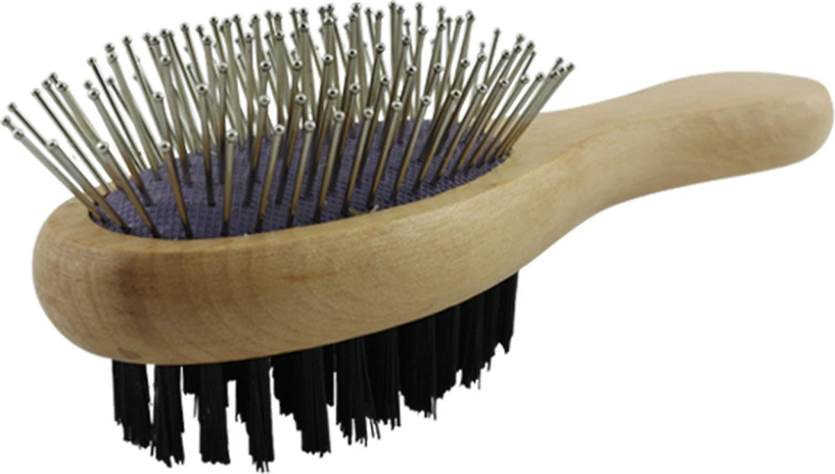 Merkloos Nobleza Dierenborstel - Hondenborstel - Kattenborstel - Tweezijdig - Dubbelzijdig - Hout - Maat L - Afbeelding 10