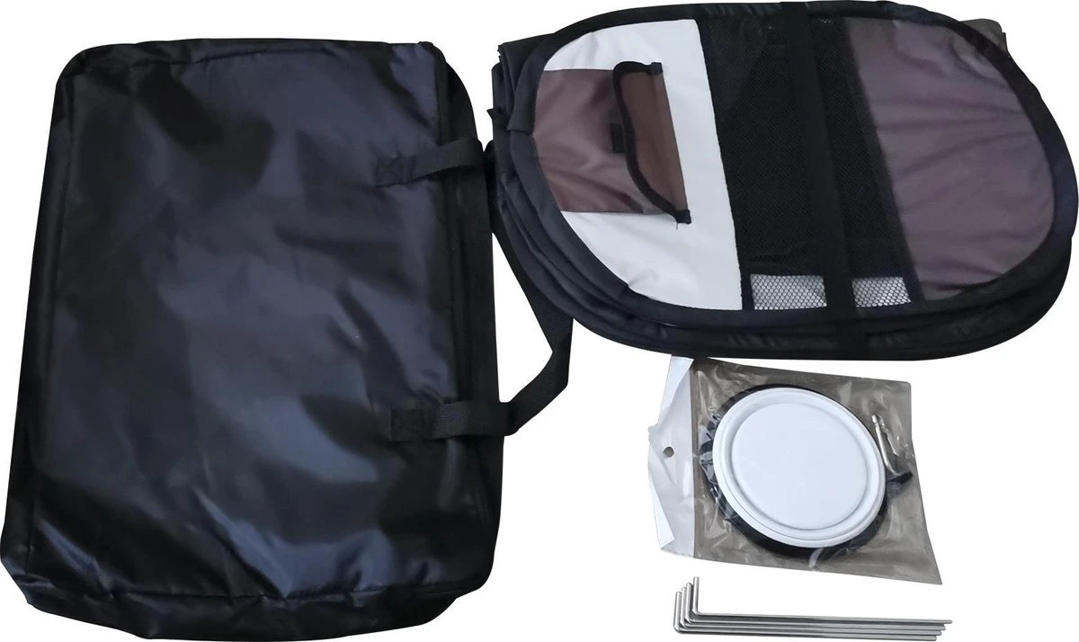 Dailyibed Opvouwbare Puppyren - Bruin - 115x115x58 Cm - Incl. Draagtas - Incl. Voederbak - Afbeelding 2