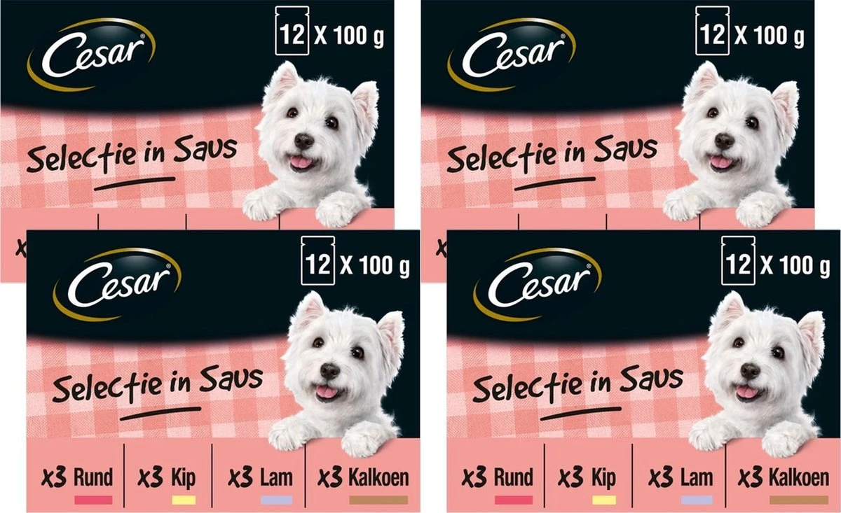 Cesar Selectie In Saus Maaltijdzakjes Honden Natvoer - Vlees En Groenten In Saus - 48 X 100 Gr - Afbeelding 3