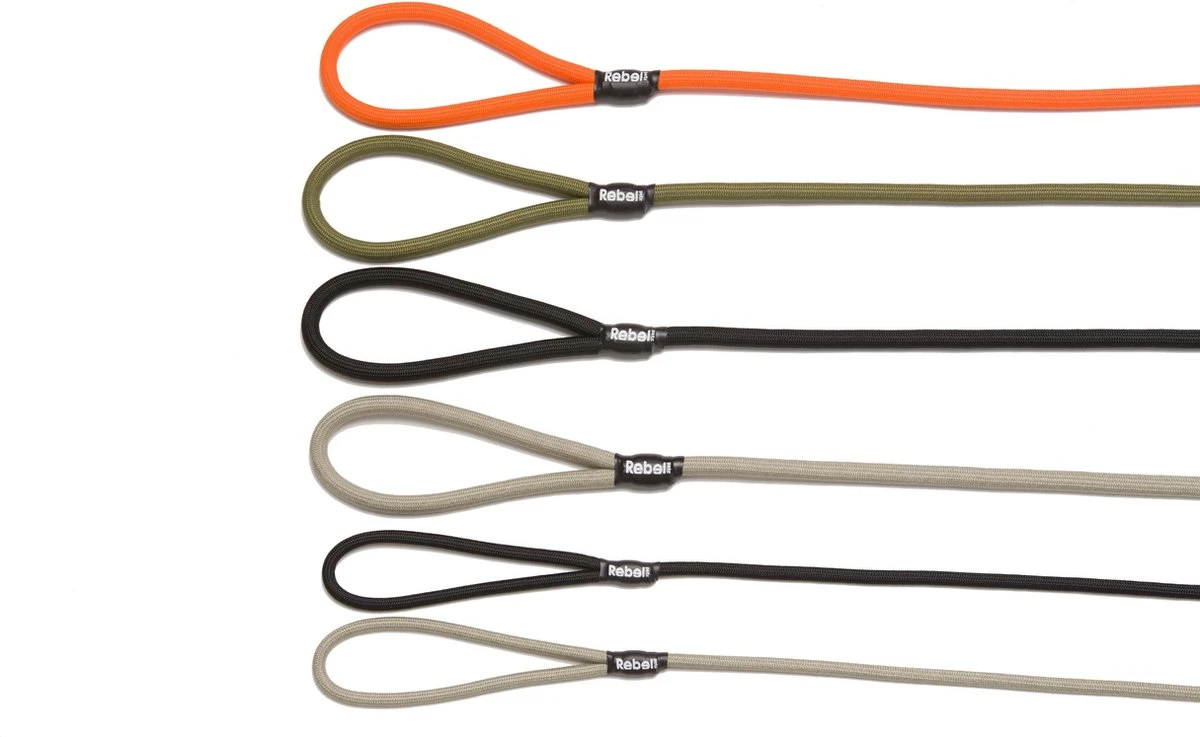 Rebel Petz - Honden Trainingslijn Met Halsband - Taupe, Zwart, Groen & Oranje - Maat Small Of Large - Kleur: Taupe, Maat: Large - Afbeelding 9