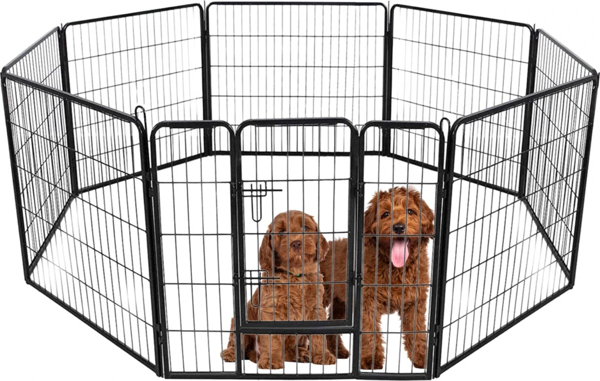 Topmast Premium Puppyren - Zwart - Hondenren - Opvouwbaar - 60 Cm Hoog - Binnen - Voor Puppy's En Honden