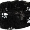 Petcomfort Bontmand Kattenmand/Hondenmand - Pootprint Zwart - 46x40x13 Cm