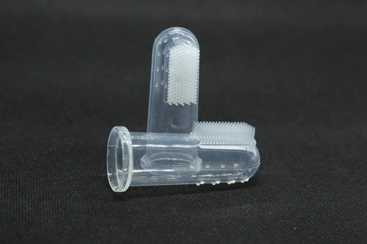 Merkloos 4x Honden Tandenborstel - Honden Tandenborstel Vinger - Honden Verzorging - Puppy - Hondentandenborstel - Katten Tandenborstel - Afbeelding 2