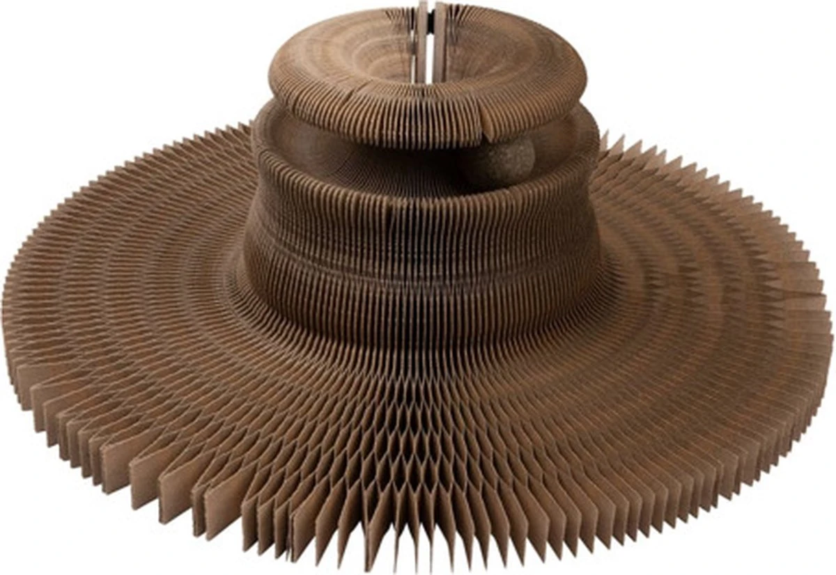 District 70 MAZE 3-in-1 Opvouwbare Kartonnen Kattenmand - Inclusief Catnip Balletje - Voor Slapen, Spelen En Krabben! - Afbeelding 16