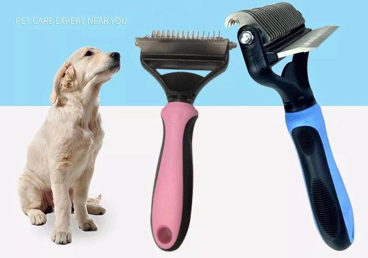 Merkloos Hondenborstel - Hondenkam 2-1 Met Vlooienkam - Klittenvrij Ondervacht - Ontwarringskam - Afbeelding 3