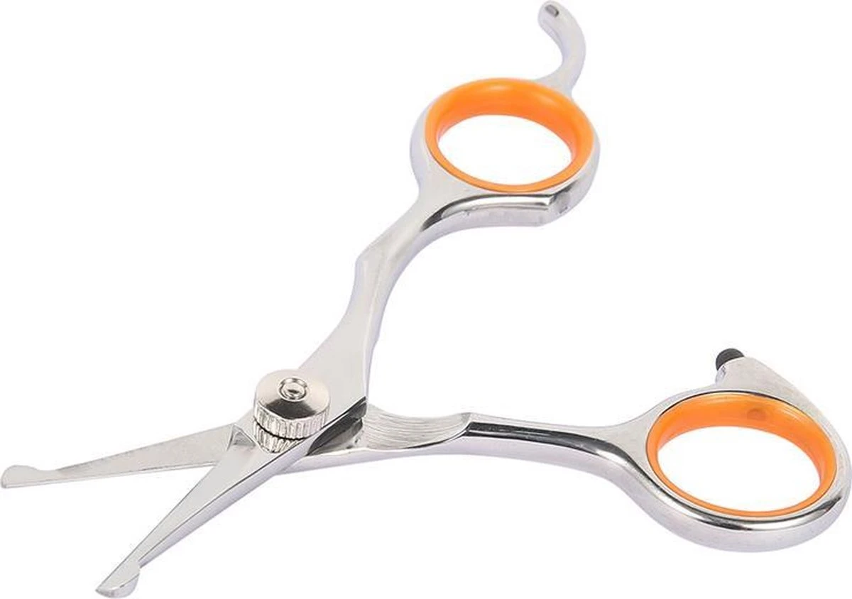 Merkloos Premium Gebogen Trimschaar Honden - Huisdier Trimmen - Hoofd, Poten Ogen & Oren - Kat & Hond Knippen - Veilige Schaar