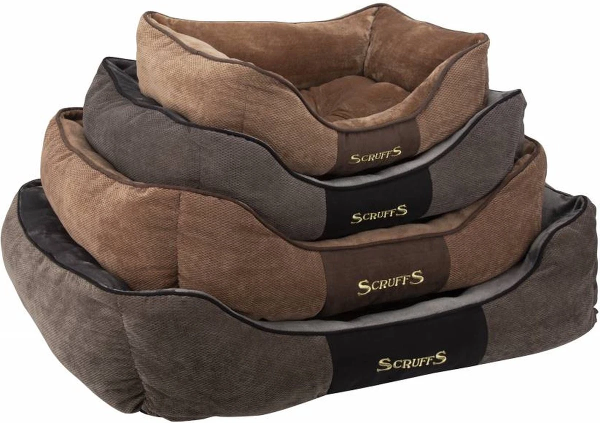 Hondenmand Zacht En Stevig, Anti-Slip En Wasbaar - Scruffs Chester Box Bed - In Grijs En Bruin In Maat S Tot XL - Kleur: Grijs, Maat: Large - Afbeelding 17