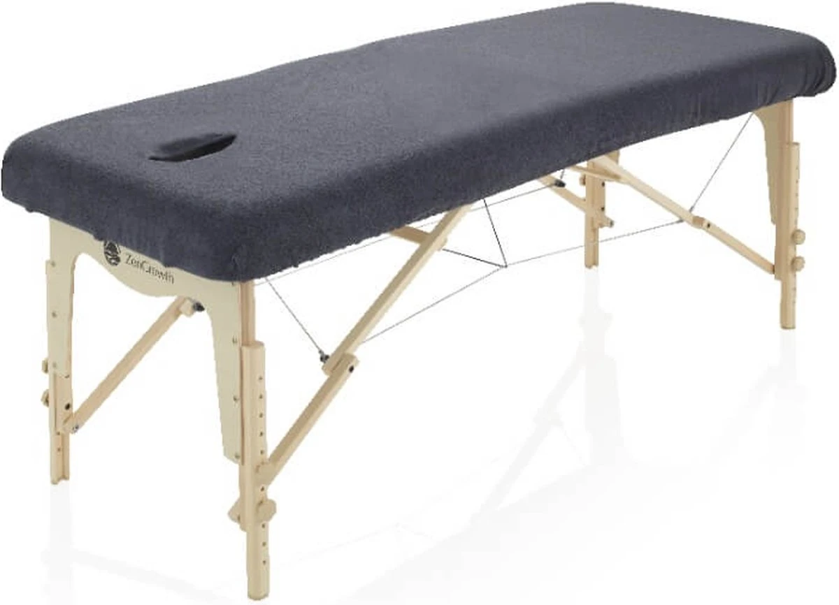 Hoeslaken Massagetafel Grijs- Extra Dik - Badstof Stretch - Met Uitsparing - Afbeelding 2