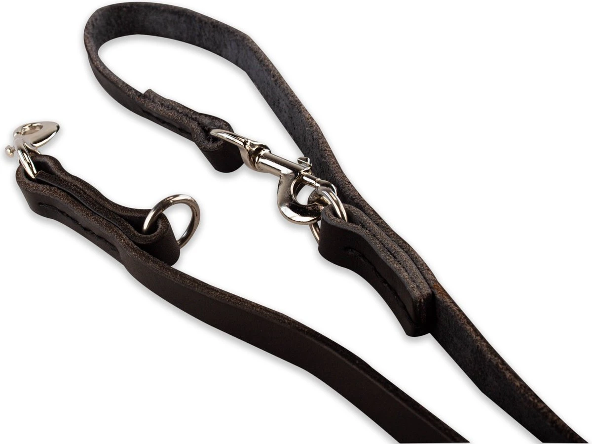 Multifunctionele Hondenriem - 220cm - Zwart - Leren Hondenriem - 100% Volnerfleer - Hondenriem Leer - Leiband Hond - Afbeelding 7