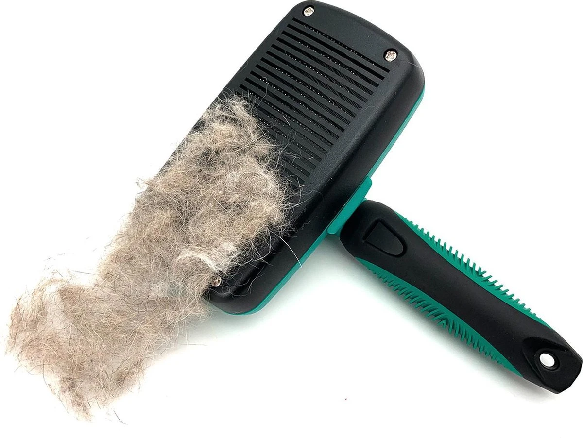 ElegaPet Hondenborstel Groen - Hondenhaar Verwijderen - Kat En Hondenkam - Slickerborstel Hond En Kat - Groomer - Ondervacht Kam Hond - Borstel Hond - Hondenborstel Langharig En Kortharig - Slickerborstel - Anti Klit/Knopen/Huidschilfers - Afbeelding 5