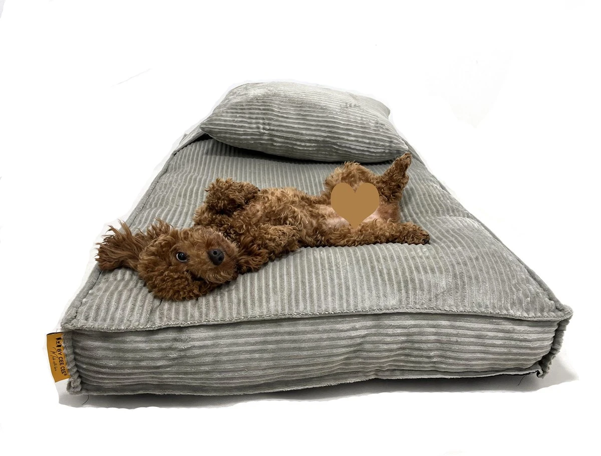 Orthopedisch Hondenkussen Grijs - Hondenmand Ribstof Premium L - Luxe Hondenbed 100x70cm - Grijs Tot 40 KG - Afbeelding 8