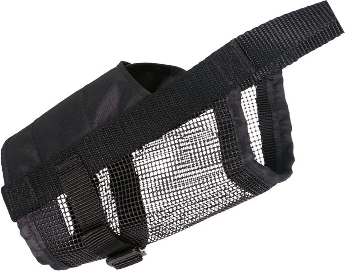 Trixie Muilkorf Polyester Met Gaas Inzet Zwart (M 19-26 CM) - Afbeelding 4