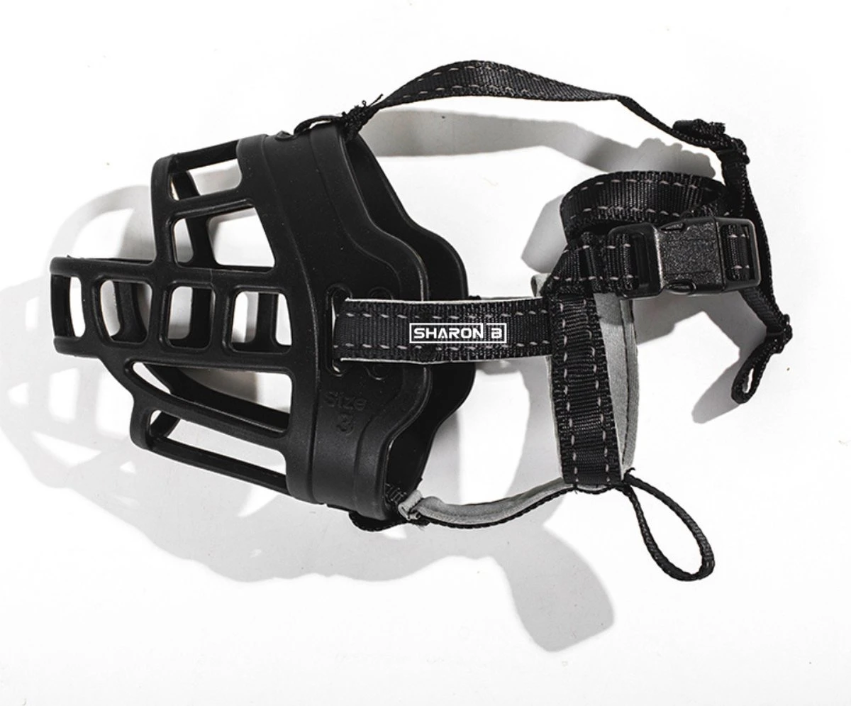 Sharon B Muilkorf Hond - Zwart - XL - Comfortabel - Snuitomtrek 34 Tot 37 Cm - Voor Grote Honden - Afbeelding 2