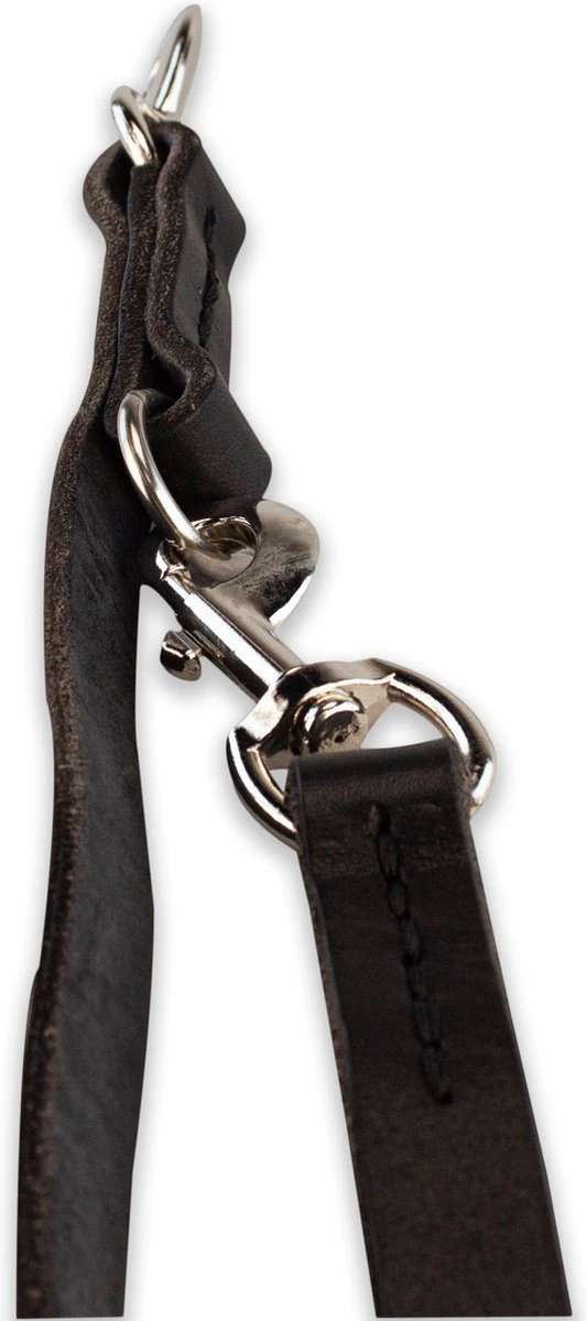 Multifunctionele Hondenriem - 220cm - Zwart - Leren Hondenriem - 100% Volnerfleer - Hondenriem Leer - Leiband Hond - Afbeelding 4