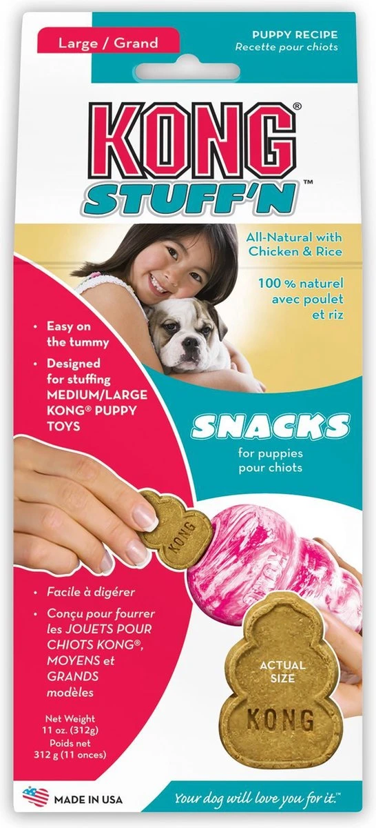 Kong Stuff 'N Snacks Puppy Hondensnack - Kip&Rijst - L - Afbeelding 9