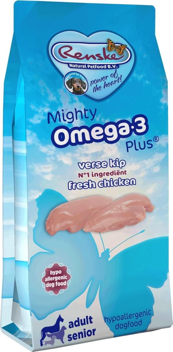 Renske Mighty Omega Plus - Kip - Hondenvoer 3 Kg - Afbeelding 3