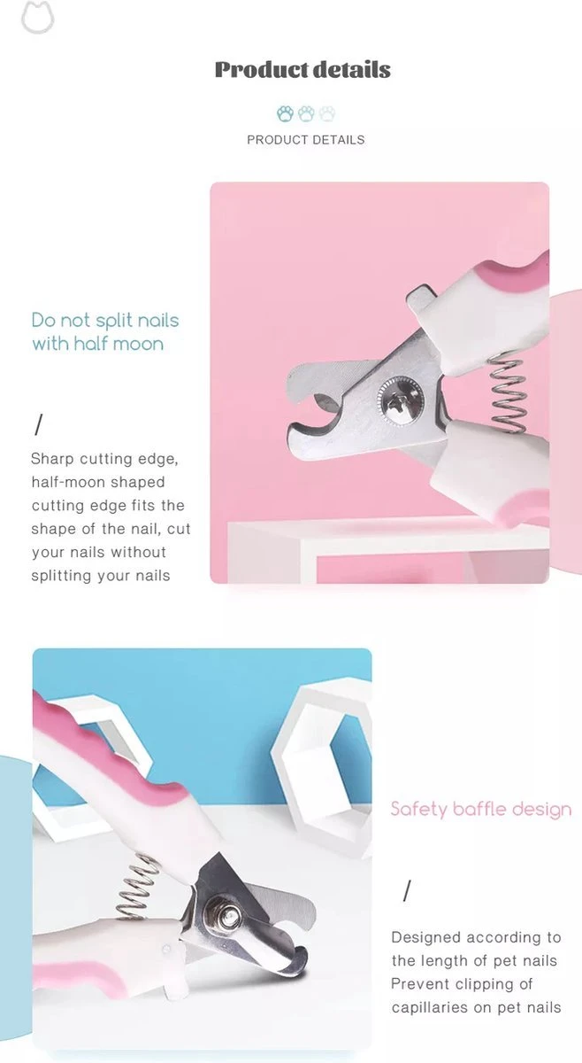 Merkloos Professionele Nagelschaar - Dieren Nagelschaar - Roze - Honden Nagelknipper - Hondennagels - Honden Knip Schaar - Honden Knipsch - Afbeelding 5