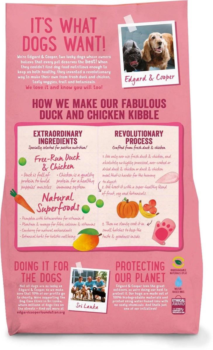 Edgard & Cooper Verse Scharreleend & Kip Brok - Voor Puppy’s - Hondenvoer - 2 X 2.5kg - Afbeelding 6