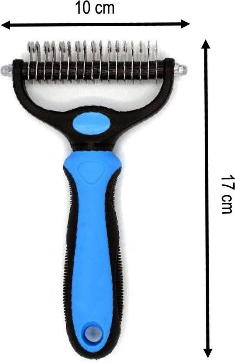 Merkloos 2 Zijdige Ondervacht Hondenkam - Hondenborstel Kortharig/Langharig - Kattenkam - Klittenkam Kat/Hond - Kattenborstel - 10 Cm. - Afbeelding 6