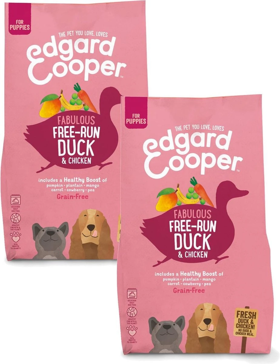 Edgard & Cooper Verse Scharreleend & Kip Brok - Voor Puppy’s - Hondenvoer - 2 X 2.5kg - Afbeelding 7