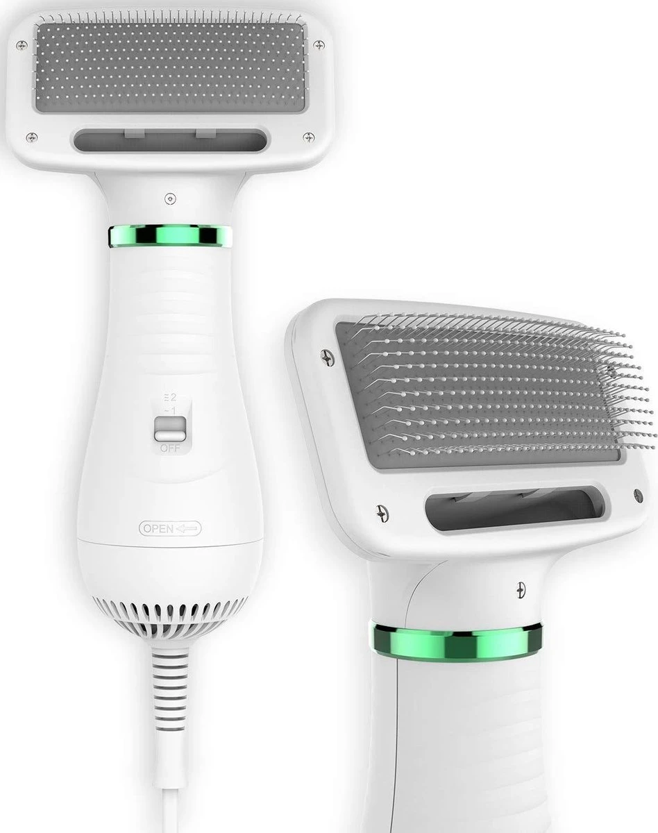 Merkloos HondenFöhn En Borstel - RVS Borstel - Huisdieren - 2 In 1 Hondenföhn - Afbeelding 3