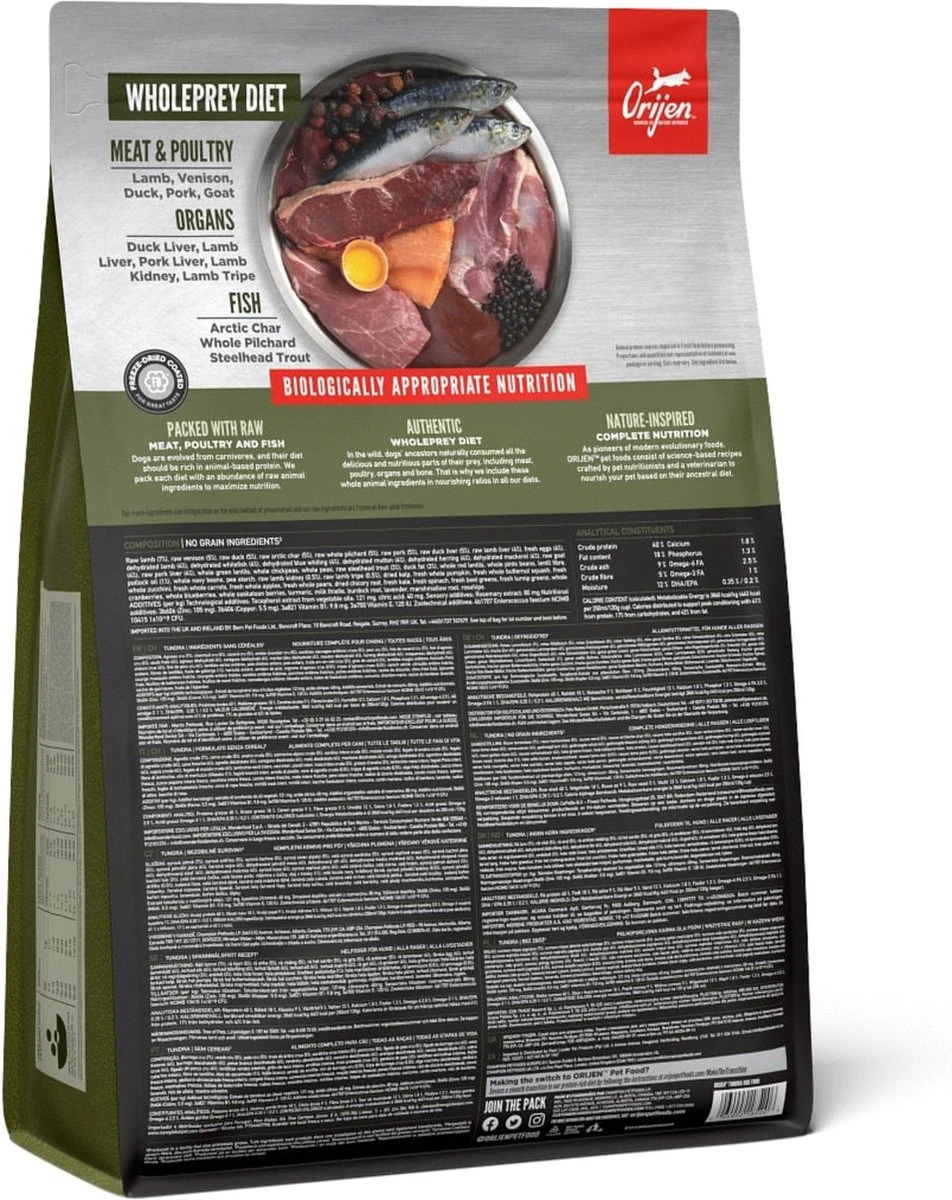 Orijen Whole Prey Tundra Dog - Geit & Zwijn - Hondenvoer - 2 Kg - Afbeelding 6