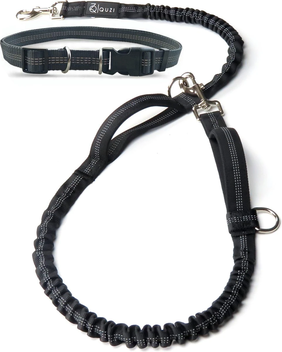 Canicross Looplijn Hond Met Heupriem Voor Hardlopen - Elastische Handsfree Hondenriem - Honden Trainingslijn - 150/210cm - Zwart