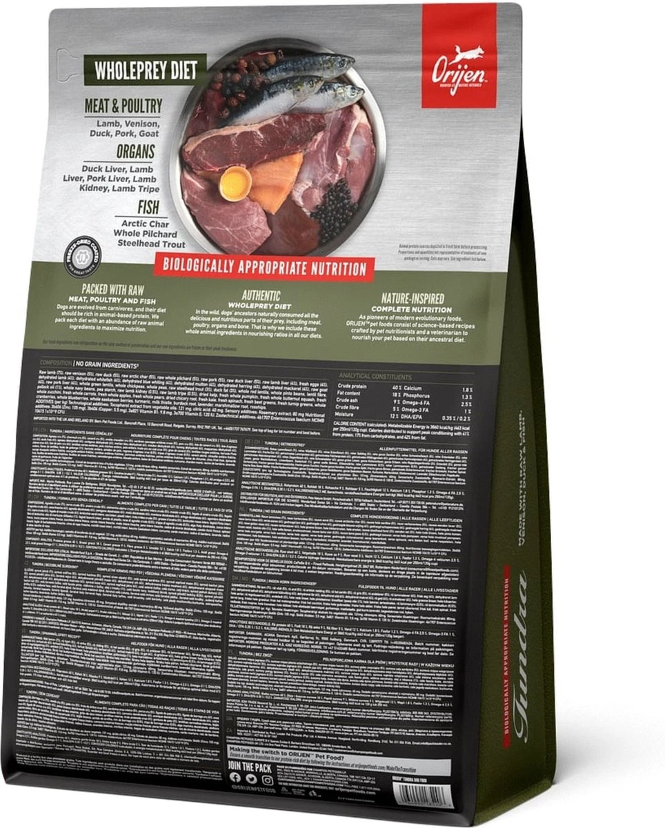 Orijen Whole Prey Tundra Dog - Geit & Zwijn - Hondenvoer - 2 Kg - Afbeelding 4
