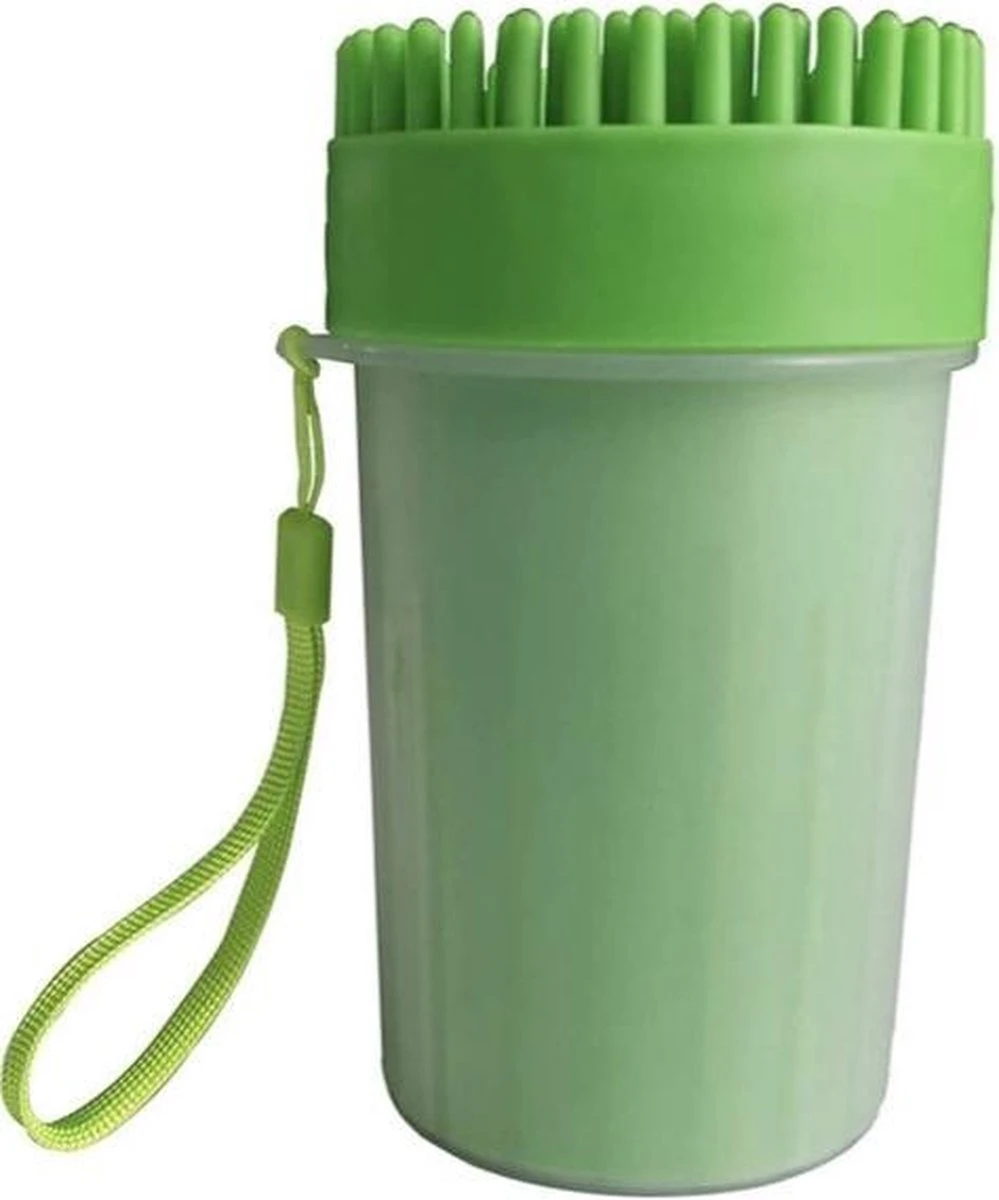 Fuzly- 2 In 1 Hondenpoten Reiniger + Handdoek - Hondenborstel - Borstel Hond / Kat - Hondenpoot Reiniger - Huisdier Poot Wassen - Borstel - Hondenverzorging - Verzorging Hond - Honden Wassen - Schoonmaak Borstel - Kattenborstel - Groen